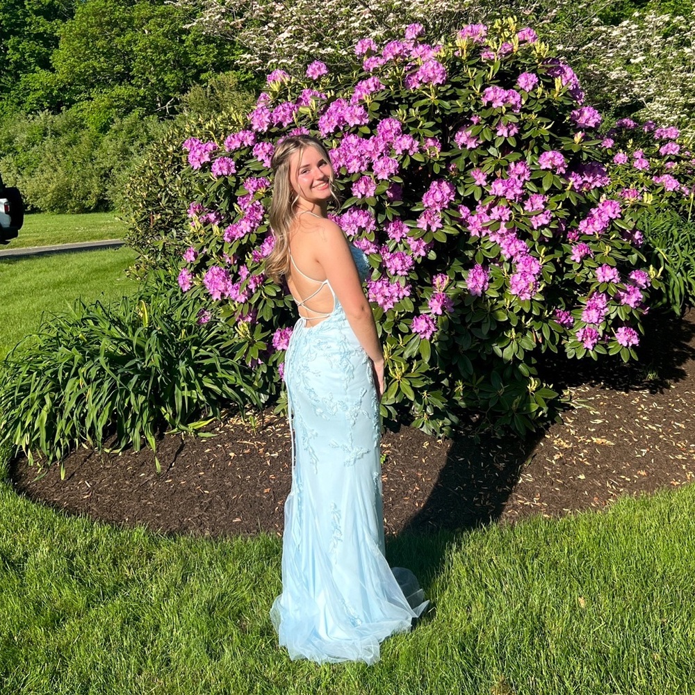 Faviana S10634 Lace Back Beaded Prom Dress